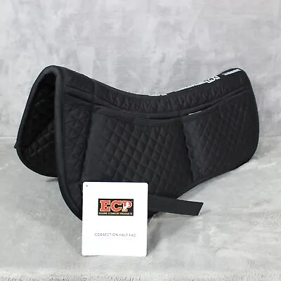 Correction Half Saddle Pad Memory Foam ECP Cotton Pockets Black Horse Equine • $79.97