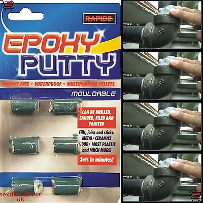 PACK OF 6 X 5g EPOXY PUTTY WATERPROOF MOULDABLE REPAIR FILL WOOD METAL PLASTIC • $5.79