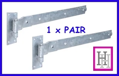 14  Gate Cranked Hook And Band Hinges - Heavy Duty Stable Garage Barn Galv D1 • £12.91