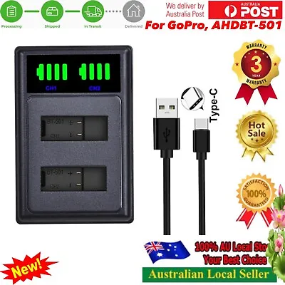 LED USB-C Battery Charger For GoPro Hero 5/ 6/ 7/ 2018 Hero7 6 5 | 60385-91012 • $25.50