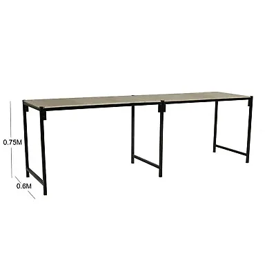 0.6M (2') Wide 3.7M - 4.3M Long Steel Framed Strong Portable Market Stall Table  • £149.90