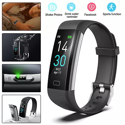 Fitness Activity Tracker Blood Pressure Heart Rate Sport Fitbit Smart Watch • $20.89