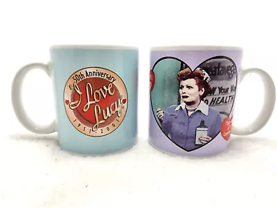 Lot Of 2 I Love Lucy Ceramic Coffee Cups/mugs Vintage 50th Anniversary • $10.13