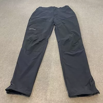 Marmot Pants Mens 32 M Black Cargo Stretch Nylon Spandex Hiking Fishing Outdoor • $24.95