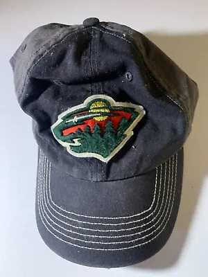 Minnesota Wild Hat Cap Adjustable Grey Green Pre-Owned HT58+55 • $6.73