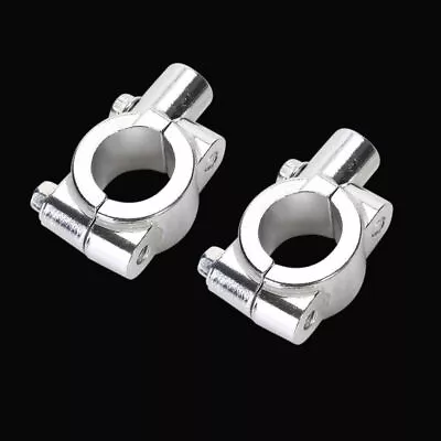 2PCS 7/8" DUAL Handlebar Mirror Adaptor Clamp On Mount Brackets Motorcycle • $9.37