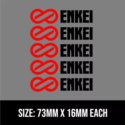 5x ENKEI WHEEL DECALS Stickers - Red/Black- JDM Skyline GTR Silvia EVO WRX RX7 • $9.95