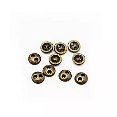 50 PCS 2 Hole Mini Metal Round Buttons Small Bread Buttons For Doll Clothes B... • $17.61