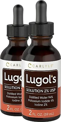 Lugols Iodine 2 Percent 2 Fl Oz Twin Pack | Potassium Iodide And Iodine Solution • $48.99