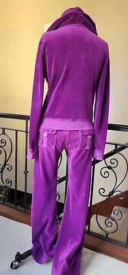 Juicy Couture Vintage Y2K Set S M Pants Sweatshirt Hoodie Velvet Velour Purple L • $89.99