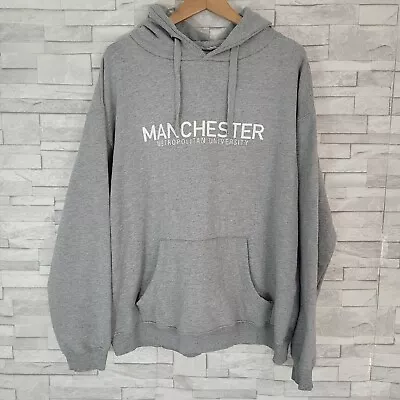 £13.50 • Buy Mens Hoodie Grey Marl Fleece MANCHESTER METROPOLITAN UNIVERSITY Pullover Large