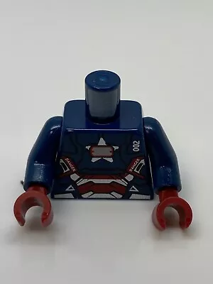 Lego Super Heroes Torso Dark Blue Armor With '002''DANGER' Iron Patriot #44 • $13.69