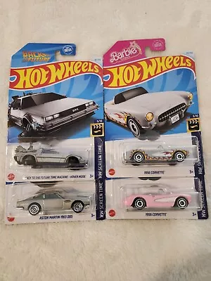 Hot Wheels HW Screen Time Lot Of 4 - Back To The Future Barbie X2 James Bond • $3.99