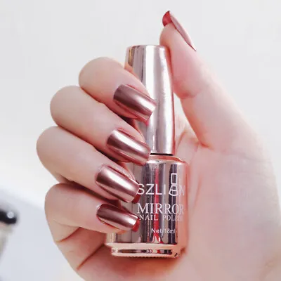 Metallic Nail Polish Magic Mirror Effect Chrome Nail Art Polish Varnish 18ml 02 • $2.99