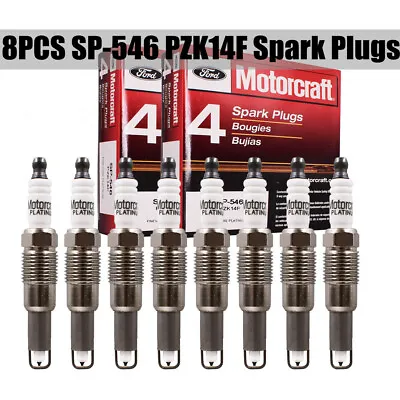 8Pcs Motorcraft SP546 Spark Plugs SP-546 PZK14F Genuine New For Ford F150 F250 • $38.88