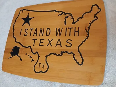 Bamboo Cutting Board With Food Grade Epoxy Inlays -  With Texas • $45