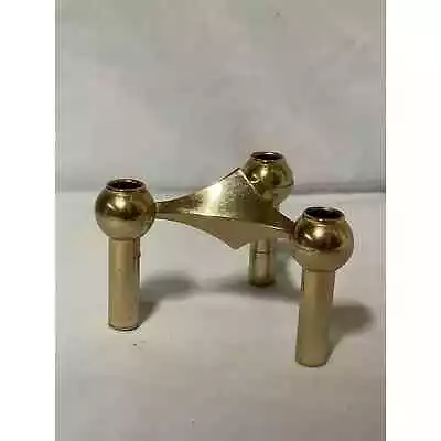 Fritz Nagel MCM Brass Candlestick Candle Holder Mid-century Modern Decor • $50