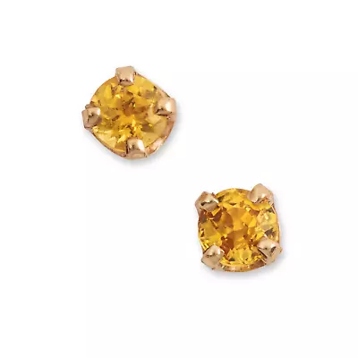 Vintage 14k Yellow Gold .24cttw Yellow Sapphire Stud Earrings • $99.50