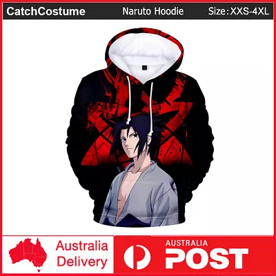 Anime Naruto Uchiha Sasuke Hoodie Men Women 3D Printed Sweatshirt Cosplay Jacket • $34.99