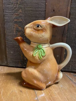 Vintage Tony Wood Staffordshire Brown Bunny Rabbit Teapot • $40