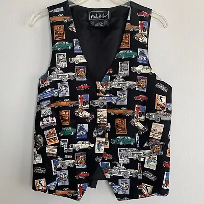 Nicole Miller Unisex 100% Silk Vest Mercedes Benz Car Salesmen Women Lux L New • $79.99