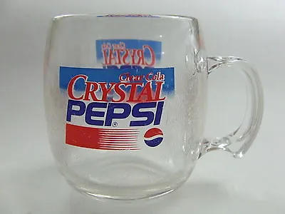 Crystal Pepsi Clear Cola Advertising Plastic Coffee Mug Cup RARE Vintage 1992-93 • $168.61