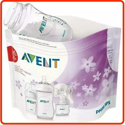 ❤ Philips AVENT Microwave Steam Steriliser Bags 5 Pack BPA Free Baby Toddle ❤ • $23.95