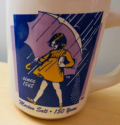 Vintage Morton Salt Girl 1968 Logo Coffee Mug 150 Years 8 Oz Bryan Brand • $15