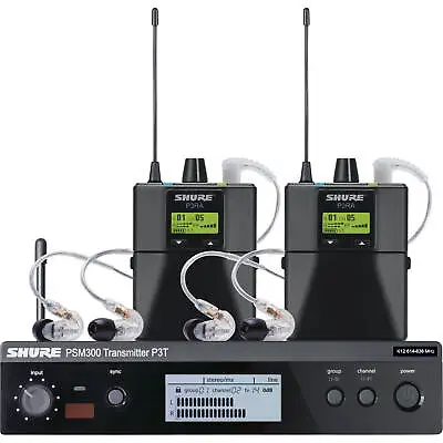 Shure PSM300 Twin Pack Pro Wireless In-ear Monitor System J13 Band • $1299