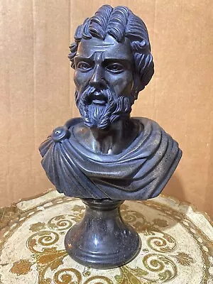 Dark Marble Bust Of A Roman Man With A Full Beard • $150