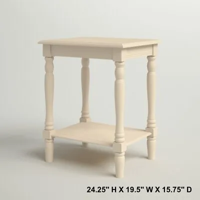 $98.63 • Buy White Accent End Side Table Traditional Display Stand Nightstand Storage Shelf