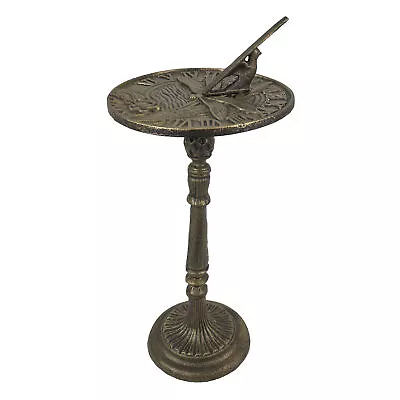 Zeckos Cast Iron Bronze Dragonfly Sundial Home Garden Decorative Sculpture • £77.09