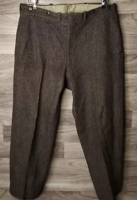 Vintage 60s Woolrich USA Heavy Hunting Malone Gray Talon Wool Pants 40x28 • $49.50