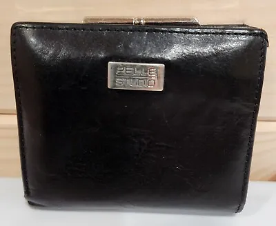 Vtg Pelle Studio Womens Black Italian Leather Wallet • $25