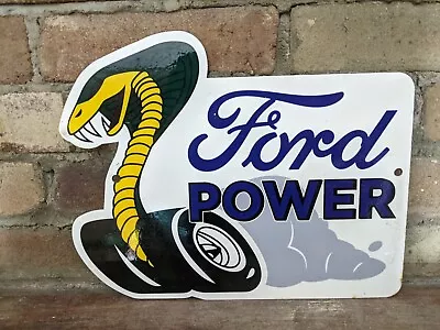 Vintage Ford Power Motor Company Shelby Dealer Porcelain Sign 9.5  X 12  • $128.99