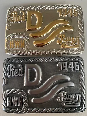 **Set Of 2 John Wayne Red River D Nickel/18 Kt Gold And Pewter Ox Belt Buckles  • $90