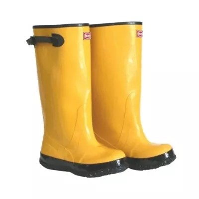 Boss  Yellow 17  HD Over The Shoe Waterproof Rubber Knee Boots - Size 10 • $19.99