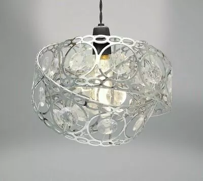 Modern Chandelier Acrylic Crystal Light Shades Droplet Ceiling Lampshade Pendant • £17.95