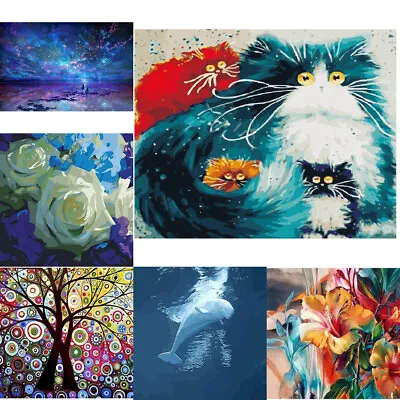 DIY Oil Painting By Numbers Kit Paint On Canvas For Adult Kid Beginner Frameless • £6.44