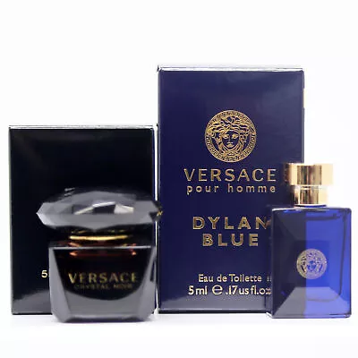 2pc Mini Gift Versace Crystal Noir EDT 5ml And Dylan Blue EDT 5ml Brand New!! • $19.19