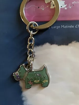 £9.75 • Buy Radley Green Floral Metal Dog Tag / Key Ring Bag Charm.