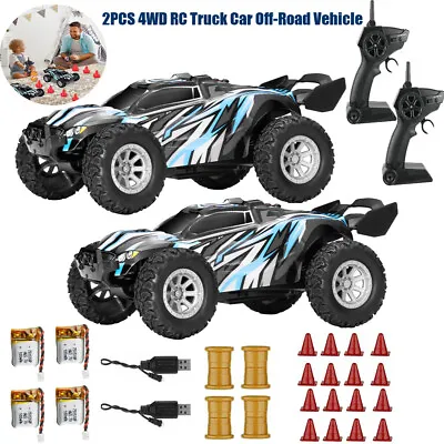 2PCS 1:32 Mini High Speed 20KM/h RC Car Remote Control Off-road Truck Buggy Toy • $48.06