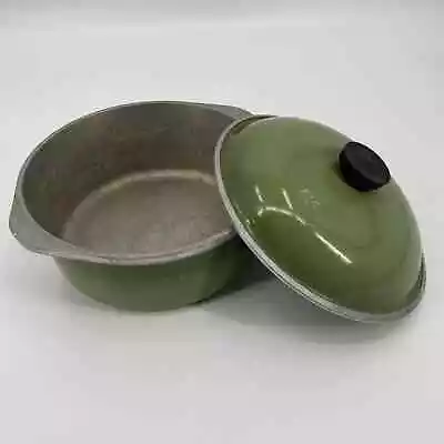 Vintage Club Dutch Oven Aluminum Pot Lid Cookware 10” Avocado Green MCM • $54