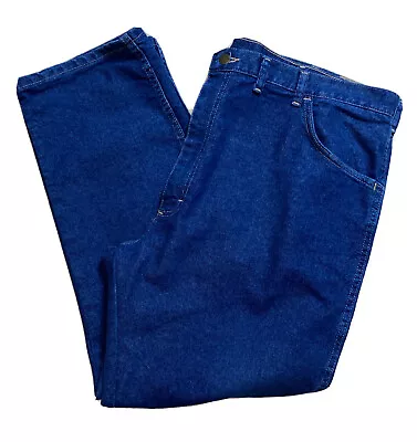 Wrangler Regular Fit Straight Leg Cotton Blend Blue Denim Jeans Size W44 L30 • $11.99