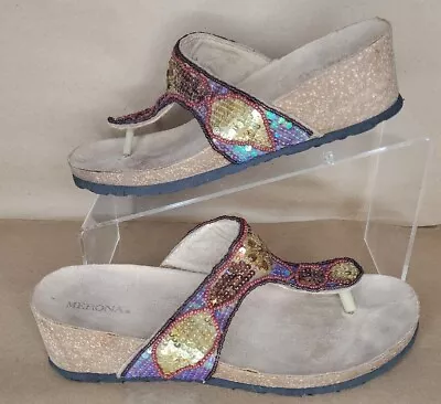 Merona Beaded Sequins Slip On Wedge Sandals Size 7.5 M • $8.99