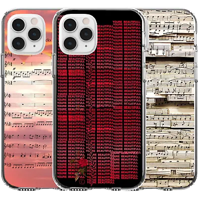 Silicone Cover Case Pattern Abstract Random Musical Notes Repeat Youre Beautiful • $16.95