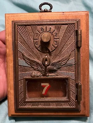 Antique USPS P O Post Office Box Door Framed Bank W/Combination #7 Rare Read • $59.99