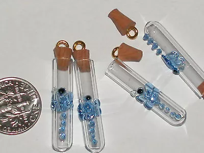 1pc. Small Dragonfly Cork Glass Necklace Craft Charm Bottle Vial Pendant *blue • $5.95