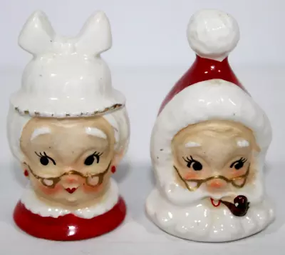 Vtg. Lefton Kitsch Mr & Mrs Santa Claus Christmas Salt And Pepper Shakers • $33.30