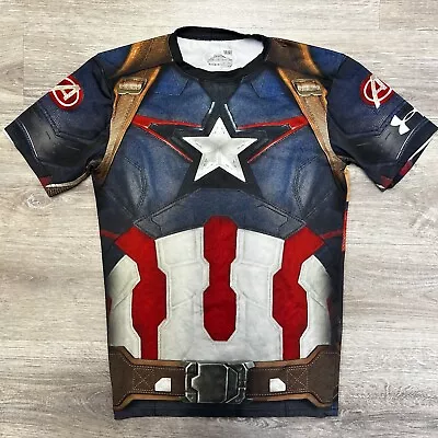 Under Armour Alter Ego Captain America Compression Avengers Age Ultron Shirt L • £20